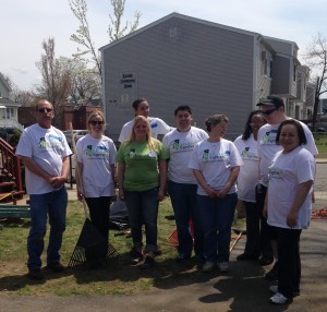 The SHA team of volunteers worked on one house as part of the daylong event.