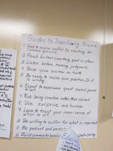 "Guides to Transforming Power," a part of the AVP training.