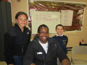 Lizaundra Rodriguez, 11, Terrel Saunders, and Melquisedec Santiago, 7, at the after-school program at Sullivan.