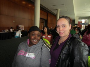 Crystal Smith and Zulmarie Perez found information on education, job training and homeownership at the conference.