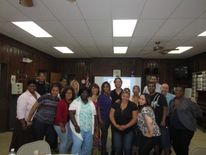 SHA summer and after-school providers with MindUp trainer Ryan Amsel following the training at Forest Park Manor.