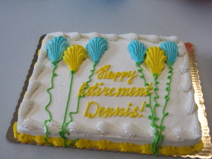 DHCD Facility Management Specialist Dennis Balling was also celebrating his last day at work with the state agency.