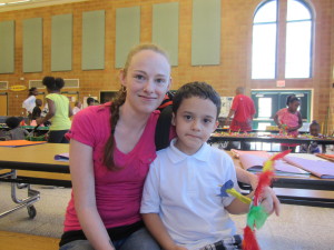 Jennifer McNally with her son Jonathan Alvarez at Boland Elementary School.