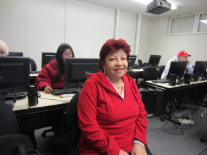 Riverview Apartments Tenants' Council Secretary Norma Pagan takes the computer class to boost her skills.