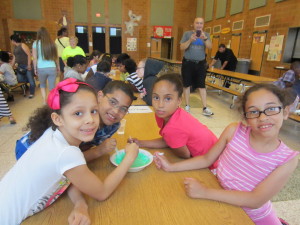 Talk/Read/Succeed! families having fun at the Hasbro Summer Learning Initiative at Edward P. Boland Elementary School.