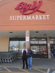 Jose Rivera and Jimmie Mitchell outside the Big Y on St. James Avenue in Springfield.