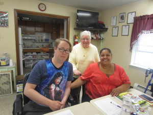 Terry Miles, Jessica Quiñonez and Janet Levierge participate in the 'Healthy Start' program at Jennie Lane Apartments.