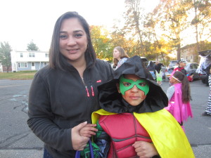 Jessenia Hernandez and her son, 9-year-old Davian Oyola, at the first annual Robinson Gardens Halloween event.