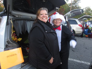 Talk/Read/Succeed! Outreach Coordinators Zenaida Burgos and Lynne Cimino put on the Ritz for the Halloween event at Springfield Housing Authority's Robinson Gardens Apartments.